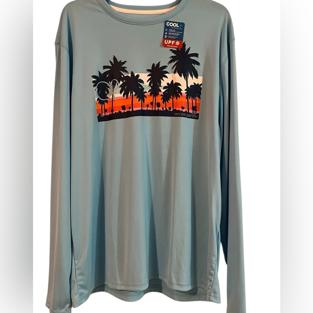 NWT-Men’s Blue-Grey OP Ocean Pacific Rash Guard